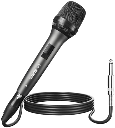 TONOR Dynamisches Mikrofon, Gesangsmikrofon zum Singen, tragbares Karaoke Maschine Anlage, Nieren-Studiomikrofon mit 4,5M XLR, Mikro mic für Fernseher/Studio/Mixer und Outdoor-Aktivitäten
