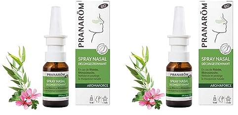 PRANARÔM - Aromaforce - Spray Nasal Décongestionnant - Aux Huiles Essentielles Bio - Enrichi En Propolis - En Cas De Rhinosinusite - 15 ml (Lot de 2)