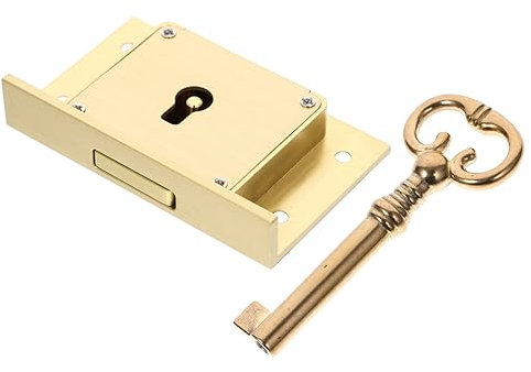 Angoily 3pcs Brass Drawer Lock for Desk Cabinet Locks Key Safety for File Cabinet for Home Office Security