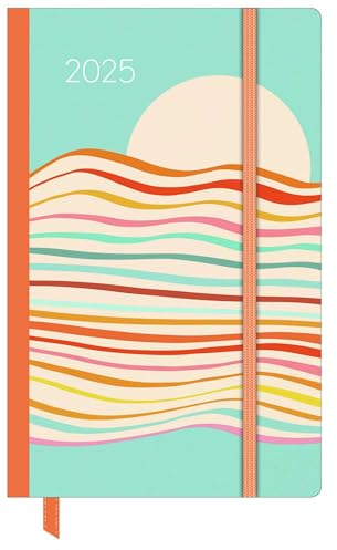 DUMONT - Dominique Vari Summerdream 2025 Wochen-Notizkalender, 9x14cm, Taschenkalender mit Verschlussband & Falttasche, viele nützliche Sonderseiten