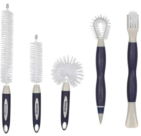 Beldray COMBO-8968 Deep Clean Set – with 3 Bottle 2 Dual-Sided Detail, Dish Brushes Scratch Bristles, Versatile Scrubbing/Flexible/Rubber Heads, Non-Slip Handles, Blue, One Size