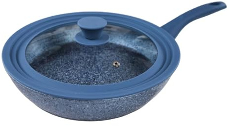 Orange Donkey, NutriPan Bratpfanne mit Universaldeckel - Ø28 cm - Blau - Aluminium - Antihaftbeschichtung auf Wasserbasis - Induktion Bratpfanne - PFOA und PTFE frei