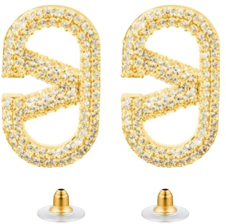 Hanaoops Geometrische Ohrringe für Damen - Hypoallergene Quadrat-Ohrstecker - Modeschmuck für Frauen und Mädchen - Gold & Silber Geschenke