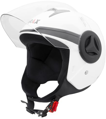 Zorax ZOR-603 Open Face Helmet Single Visor - Gloss White M (57-58cm) | Motorcycle Motorbike Crash Jet Helmet Unisex Road Legal Ece 22.06 Approved