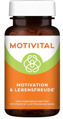 MOTIVITAL Motivation & Lebensfreude Kapseln, 60 Stück, vegan, Stimmungsaufheller mit Griffonia, L-Tyrosin und Rosenwurz, für Psyche, Nerven & Energie, Made in Germany