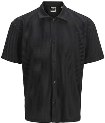 Jcointerlude Plisse Shirt Ss, svart, XL