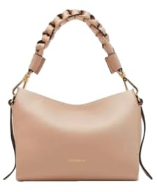 Coccinelle Pelle borsa a tracolla Boheme Grana Double Crossbody Double Grainy Leather Rosette/Warm Taupe beige
