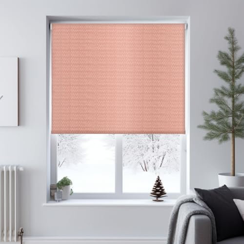 Window Style Blackout Roller Blind - Zig Zag Pink - 120cm x 170cm