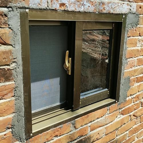 Schiebe-Ersatzfenster mit dickem gehärtetem Glas für Hühnerstall, weißes Aluminium, Kellerfenster, horizontales Badezimmerfenster (60 x 40 cm)