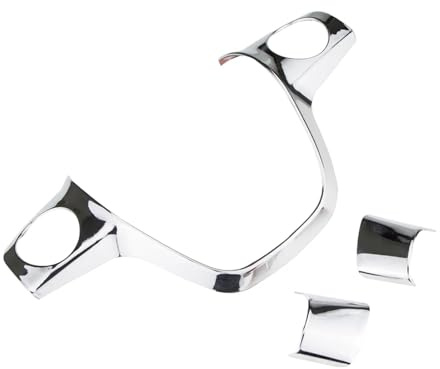Auto interno Decorative Per Ford Per C-MAX 2011-2017 Adesivo per rivestimento del volante dell'auto Accessori Interni Auto(3Pcs ABS Chrome)