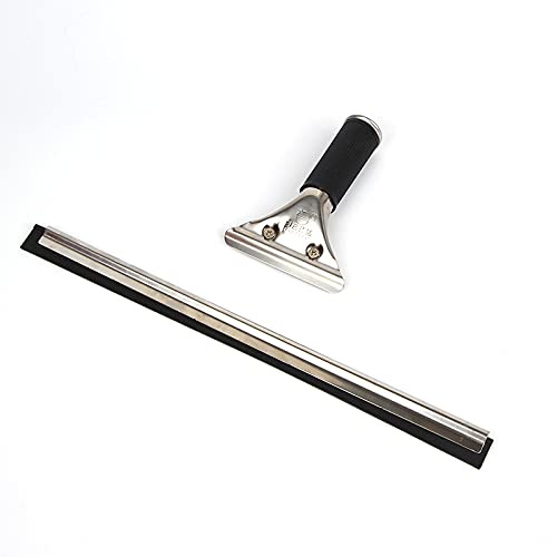 TopHomer Raschietto per vetri in acciaio inossidabile, raschietto per vetri per la pulizia di finestre di casa, piastrelle per bagno, vetri per doccia e vetri per auto (35 cm)