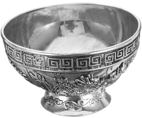 Zerodeko Vintage Opferschale Messing Mit Drachen Phönix Motiv Buddhistische Wasserschale Für Tempel Und Zuhause Rituelle Speise Und Opfergefäß Langlebig Und Farbbeständig