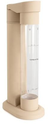 CREATE/SODA MAKER STUDIO/Machine pour faire de l’eau gazeuse 1L sable/Ne comprend pas de cylindres de CO₂, carbonation en 4 étapes, bouteille sans BPA, sans prise électrique