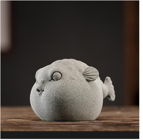 Décoration de bureau créatif mignon poisson boule thé ornements pour animaux de compagnie pierre animal table à thé table à thé aquarium aménagement paysager décorations de bureau