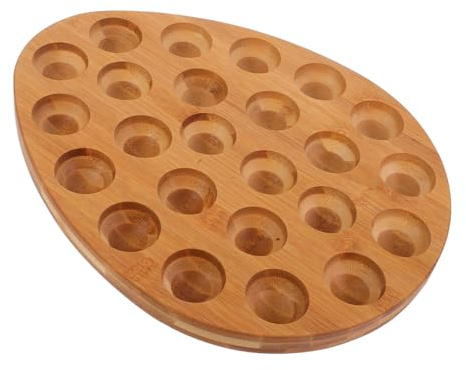 COLLBATH Portauova in Legno Sostenibile Fessure in Legno Vassoio Per Uova Fresche Contenitore Da Banco Per Cucina e Frigorifero