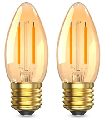 Klarlight Ampoule LED E27 Blanc Chaud 2200K, 2,5W Ampoule E27 Vintage Decorative C35 LED Intérieur Ampoule Filament,Équivalent 20W,Non Dimmable,Lot de 2