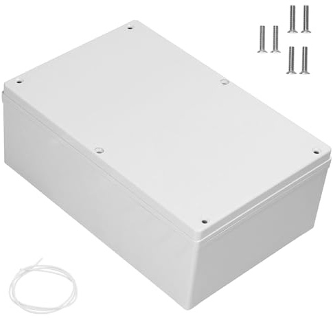 Anschlussdose,Abzweigdose Wasserdichtes IP65 Abzweigkasten ABS Elektrisches Anschlusskästen DIY Kunststoff Fall Verdrahtungs Verteilerkasten flach Aufputz Schalter Box(29 * 21 * 10cm)
