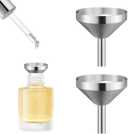 2 Pièces Mini Entonnoir en Métal-Petit Entonnoir en Aluminium pour Remplissage de Parfum,Huiles Essentielles et Mini Bouteilles-Entonnoirs de Transfert pour Liquides et Cosmétiques