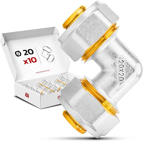 BOOPARTS - 10 piezas - Conexión multicapa 20-20 a rosca - codo multicapa igual - accesorio de plomería para tubo multicapa 20