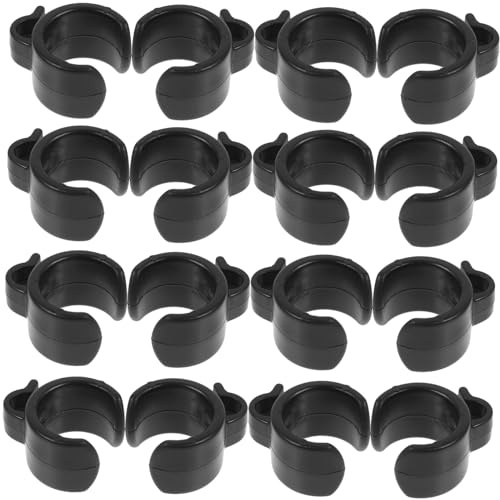 Clip Cavo Microfono Plastica Nero 20 Pezzi per Asta Treppiede | Diametro Filo 20mm, Montaggio Rapido e Smontaggio Semplice, per Setup Live Streaming e Viaggio