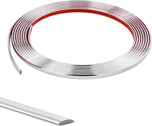 5 m modanatura decorativa autoadesiva, bordo di carta da parati, piastrelle, specchio da parete, soffitto armadio, baguette di finitura in PVC, strisce di calafataggio, nastro decorativo da parete, 10