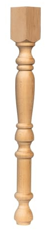 goji home decor Handmade Beech Wood Table Leg – Rustic Farmhouse Style – Unfinished for DIY Furniture Projects – Turned Design (36 Inch / 90 cm)