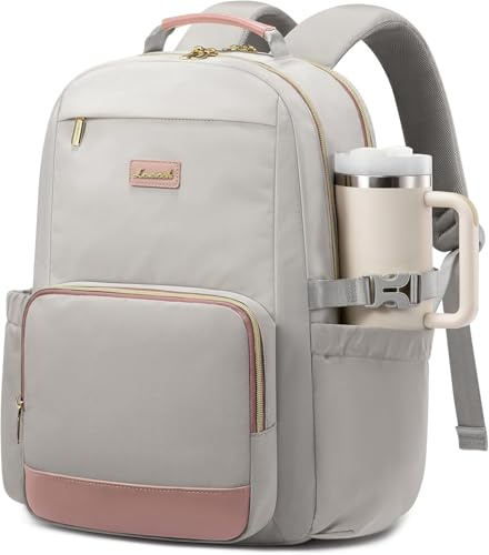 LOVEVOOK Rucksack Damen,15,6 Zoll Laptop Schulrucksack Teenager mit großem Fach für Trinkflaschen,Travel Backpack Women Elegant für Uni, Tagesrucksäcke Daypack Arbeitstasche Lehrertasche Reiserucksack