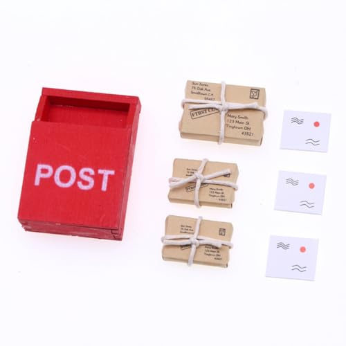 YUVKIN 7 Stück Miniatur Wichtel Zubehör Weihnachtswichtel Puppenhaus Deko Briefkasten/Zeitung/Umschläge für Wichteltür (1/12) (Weihnachten Set)