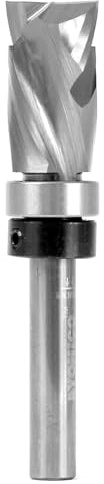 Alrens Fresa de enrasado en espiral, 8 mm, vástago con anillo de arranque, fresa en espiral para fresadora, 12 mm de diámetro de corte, fresa en espiral, base acanalada para trabajos de madera