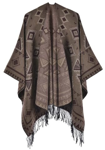 Generico Sciarpa Elegante Donna Cerimonia, Poncho da Donna Invernale Sciarpa Jacquard Mantello con Scialle Caldo Invernale Mantello con Stola Calda Coperta Scialle Poncho per Ufficio E CAS