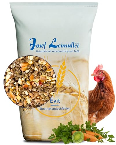 Leimüller kycklingfoder 25 kg fitnessmüsli – unikt hönsfoder med skalgrit, oregano och örter – genteknikfritt spannmålsfoder för viktiga kycklingar och starka äggskal