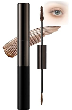 Premium Natural Brown Mascara with Metal Wand for Lengthening, Curling & Volumising - Smudge-Proof, Quick-Drying Formula for Sensitive Eyes & Contact Lens Wearers, All Day Wear