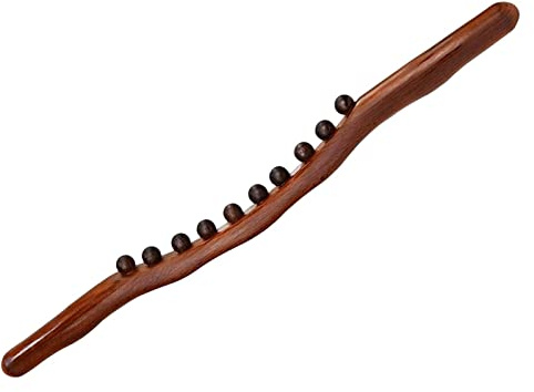 TISHITA Rodillo de Masaje Multifunción de Madera Herramienta de Corporal Manual Efectivo en Espalda Cuello Relajación Muscular Adecuado para Trabajo C