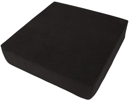 Alphadeco Premium Line Arivia - Sitzkissen - Hochwertiger Möbelstoff - Kaltschaum - Waschbar - Aufstehhilfe - Bodenkissen (Schwarz, 45x45x10)