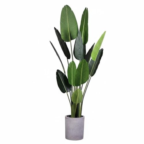 Baoblaze Decorative Greenery Planta Decorativa Palma Viajera Artificial de Interior Maceta Compacta Hojas con Textura Natural sin Riego Ni Adecuada para Salón, 1.8M, Palma Viajera Cilíndrica