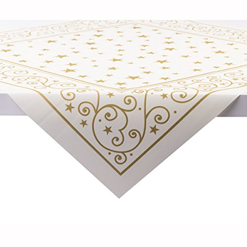 Sovie HORECA Tischdecke Liam in Champagner aus Linclass® Airlaid, Weihnachtstischdecke stoffähnlich Einweg, ideal für Advents- & Weihnachtsfeiern, 80 x 80 cm, 20 Stück
