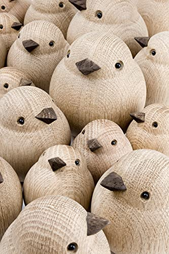 Novoform Design - Papa Sparrow - Dekofigur, Holzfigur - Spatz - Eichenholz - Maße (LxBxH): 11,5 x 9,3 x 10 cm