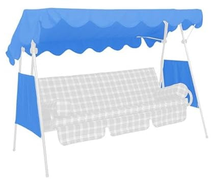 Angerer Freizeitmöbel GmbH Hollywoodschaukel Sonnendach - passend für viele 3-Sitzer Hollywoodschaukeln - Schaukeldach Made in Germany (Swingtex hellblau, 200 x 120 cm)