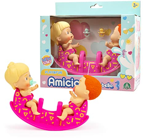 Cicciobello Amicicci, Coffret Double Balançoire, avec 2 Bébés (garçon et Fille), et Accessoires, Jouet pour Enfants dès 3 Ans, GIOCHI PREZIOSI, CC042
