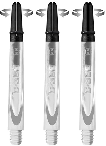 Harrows Darts Technology Carbon 360 Shafts, Rotating Carbon top von Thor-Sports (Short, Clear)