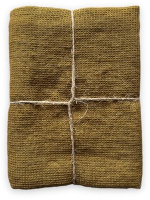 JOWOLLINA Feines Waffelpique Badetuch Saunatuch Leinen Stonewashed (Messing, 70x140 cm)