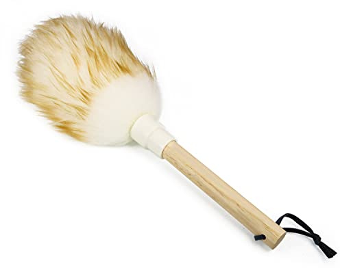 Staubtuch aus Schafwolle mit Massivholzgriff und Umhängeband, antistatisches Staubtuch, 38 cm lang, zum Reinigen von Deckenventilatoren, Vorhängen, Computerbildschirmen, Bücherregalen usw.