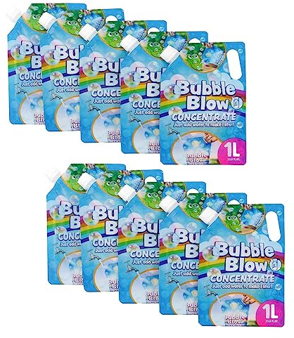 10-er Set Seifenblasenkonzentrat, pro Beutel 400 ml zum Auffüllen mit 600 ml Wasser ergibt 1 Liter Seifenblasenflüßigkeit