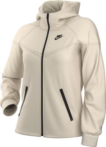 Nike FB8338-110 W NSW TCH FLC WR FZ HDY Maglia Lunga Donna Pale Ivory/Black Taglia S