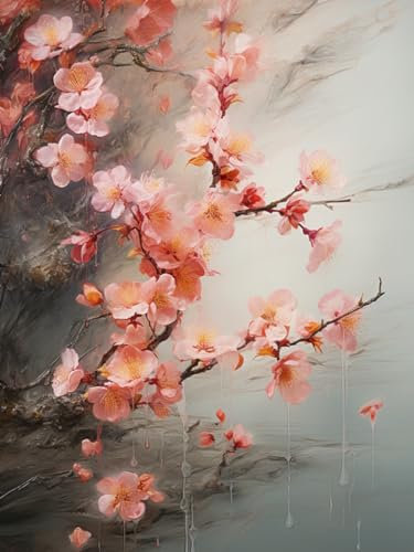 Taxpy Quadri su tela Ramo di fiori di pesco in fiore,40 * 60cm Stampe su Canvas Murale Tela Wall Art Home Decor Dipinti, stampe e manifesti per soggiorno e camera da letto