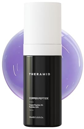 Theramid Copper Peptide 3% Anti-Aging Serum 30ml – Pure Copper Peptides, Stimulates Collagen, Firms, Repairs and Protects Skin against Wrinkles and Aging