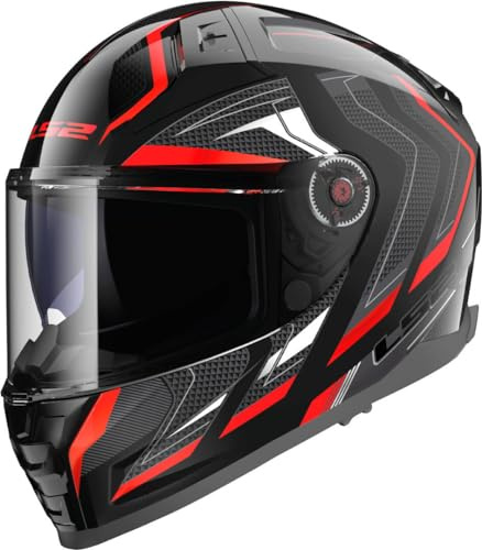 LS2, Integraler Motorradhelm VECTOR II ALIZER Gloss Black Red, XXS
