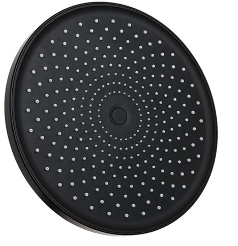 Pomme de douche supérieure de 25,4 cm, noir mat, tête de douche ronde de rechange en silicone liquide, buse anti-obstruction