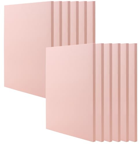ZEONHEI 12 Stück rosa Gummi-Schnitzblöcke, 20,3 x 15,2 cm, große Stempelblöcke, weicher Gummi-Stempelblock, Linoleumblöcke für Druckherstellung, Gravur, Handwerk