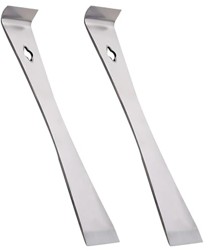 Pry Bar Scraper, 2 Stuck Edelstahl Nageleisen-Schaber, 2 Größen, Flaches Brecheisen zum Umgestalten der Küche, Schaben, Ziehen, Anhebe